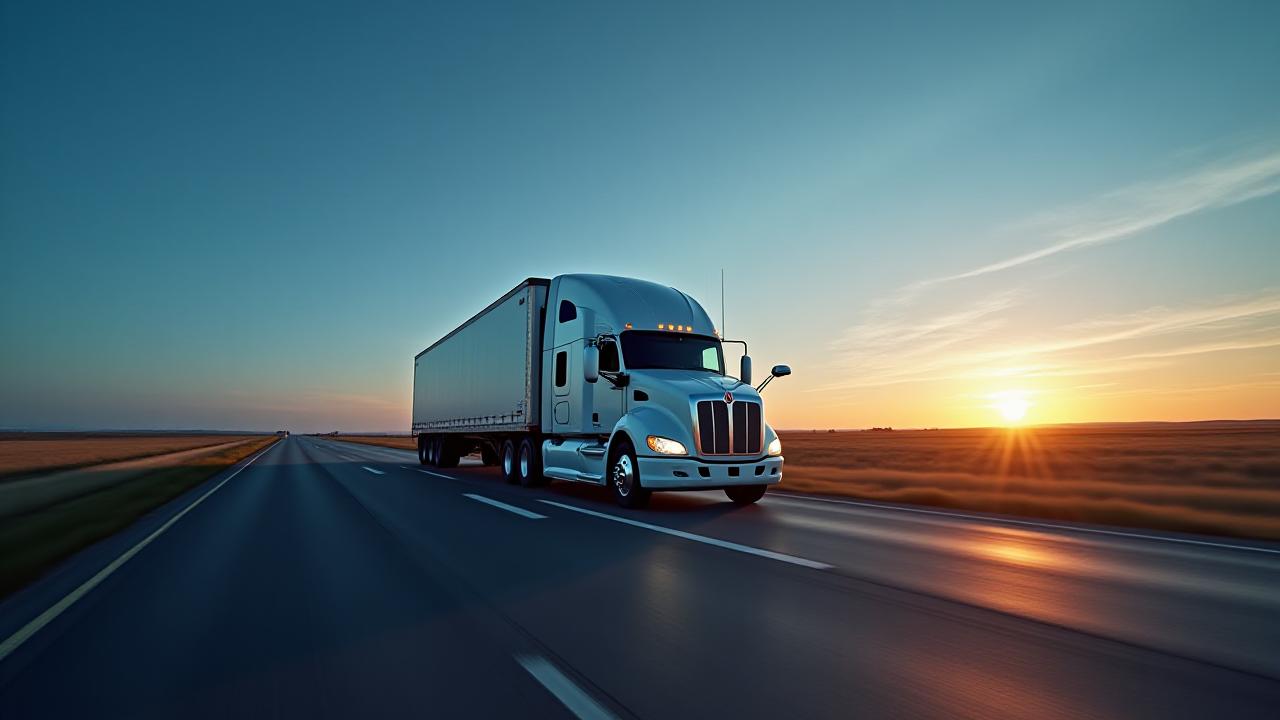 Haley Transportation logistics truck moving freight on an open Minnesota highway